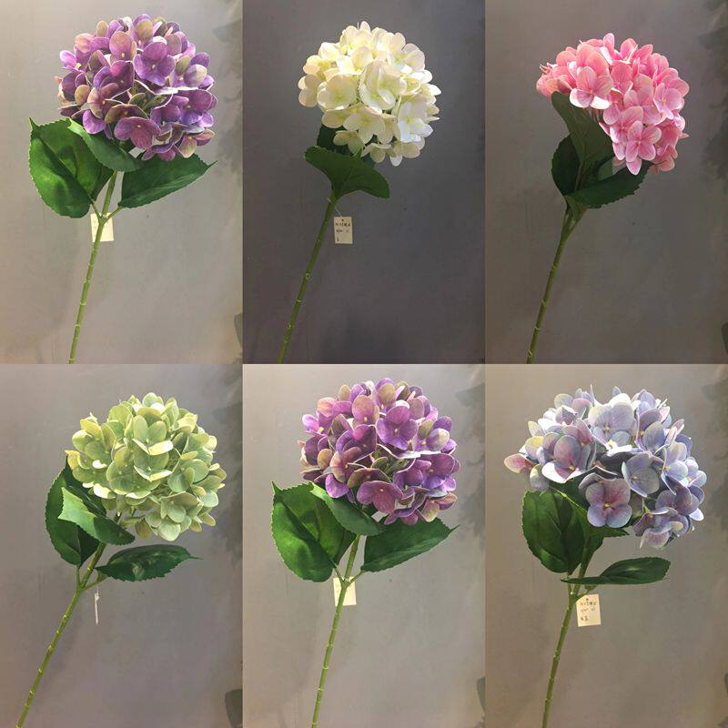 仿真花紫蓝 绣球 高品质3d质感 拍摄道具花 家居玄关电视柜插花