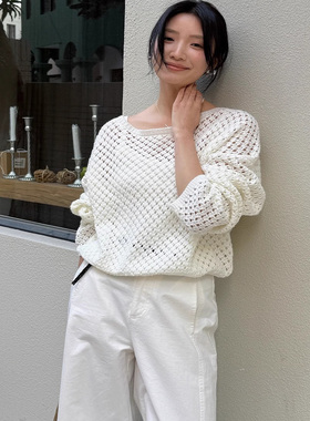 十三行日落2026春季镂空针织罩衫内搭小吊带背心上衣两件套F6077