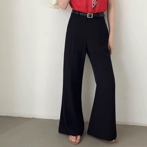 红唇2026夏季喇叭裤西装裤长裤女