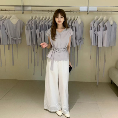 overrich2026夏季棉麻小衫上衣女