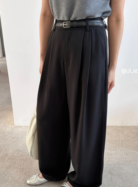 JUICE果汁家2025夏季薄款休闲阔腿西装裤女通勤百搭显高显瘦G2308