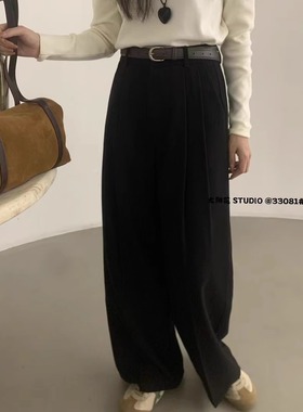 太阳花2025秋季新款韩版西装裤女高腰显瘦通勤百搭33081