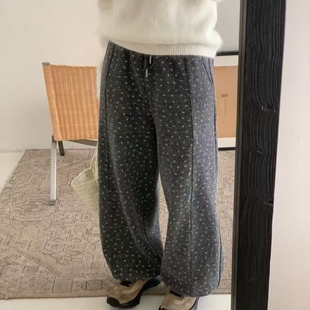 松紧百搭显瘦韩系532139 加绒碎花休闲裤 blessed2025冬季 feel