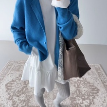 韩货GLOG2025秋季无缝一体100%棉羊毛经典针织开衫毛衣女SW9517