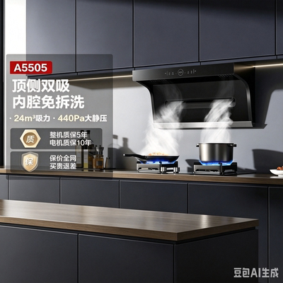 老板名气A5505/5508/5508H油烟机大吸力顶侧双吸新品家用烟灶套装