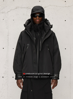 BRAVE FLYING FD25冬季新款加厚连帽男短款工装羽绒服外套潮牌