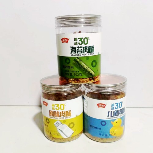 祯香100克减盐罐装原味辅食肉酥