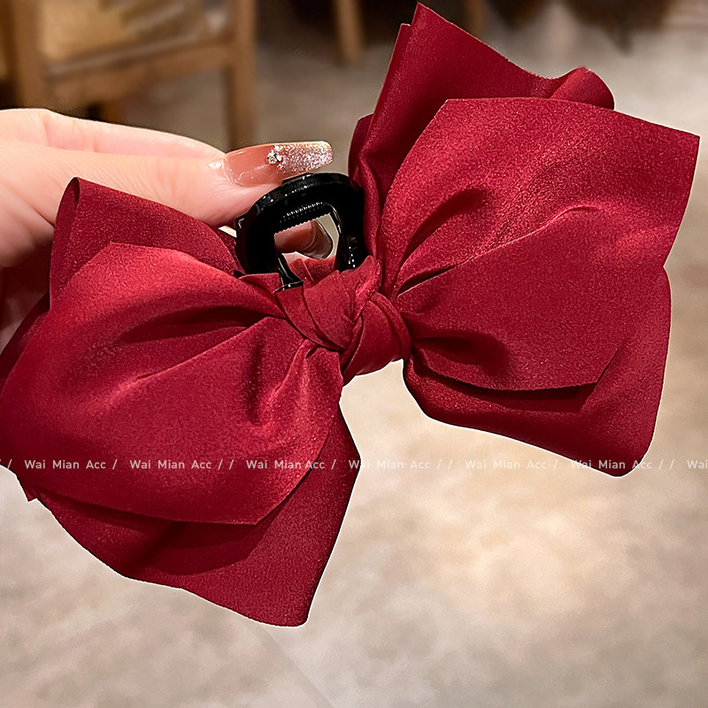 网红新年款超大号红色蝴蝶结抓夹头饰女时尚后脑勺盘发鲨鱼夹头饰,饰品/流行首饰/时尚饰品新,发饰,淘宝优惠券,粉丝福利购,淘宝优惠卷