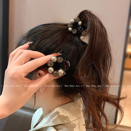 时尚高级感2025新款后脑勺半扎抓夹女网红气质百搭高马尾固定神器