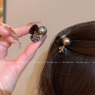 韩版气质珍珠镶钻刘海小抓夹女网红百搭侧边夹时尚半扎发夹头饰