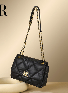 HR赫莲娜轻奢2026云朵包女小香风菱格包链条牛皮轻奢斜挎单肩女包