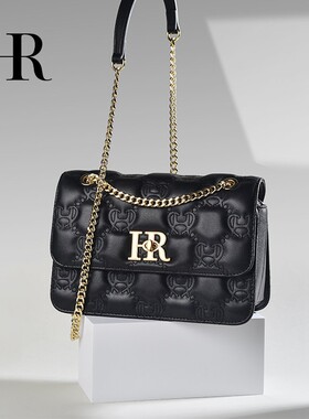 HR赫莲娜女包2026春节送礼新款桃心菱格链条轻奢百搭单肩斜挎女包