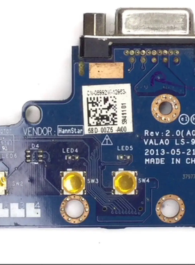 适用 戴尔dell E6540 M2800 VGA 接口开关机小板 08992W LS-9411P