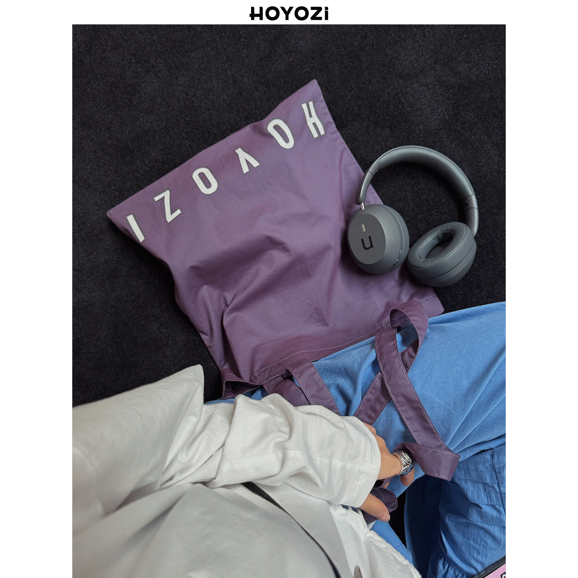 HOYOZI 2026新款 烟灰紫春夏帆布包女单肩托特通勤【小优家包包】