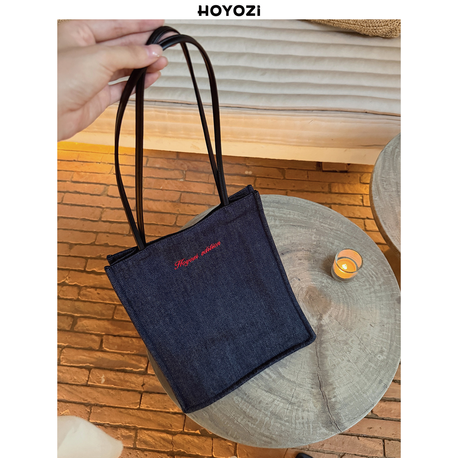 HOYOZI 2026新品 牛仔帆布单肩托特包包女手拎小包【小优家包包】