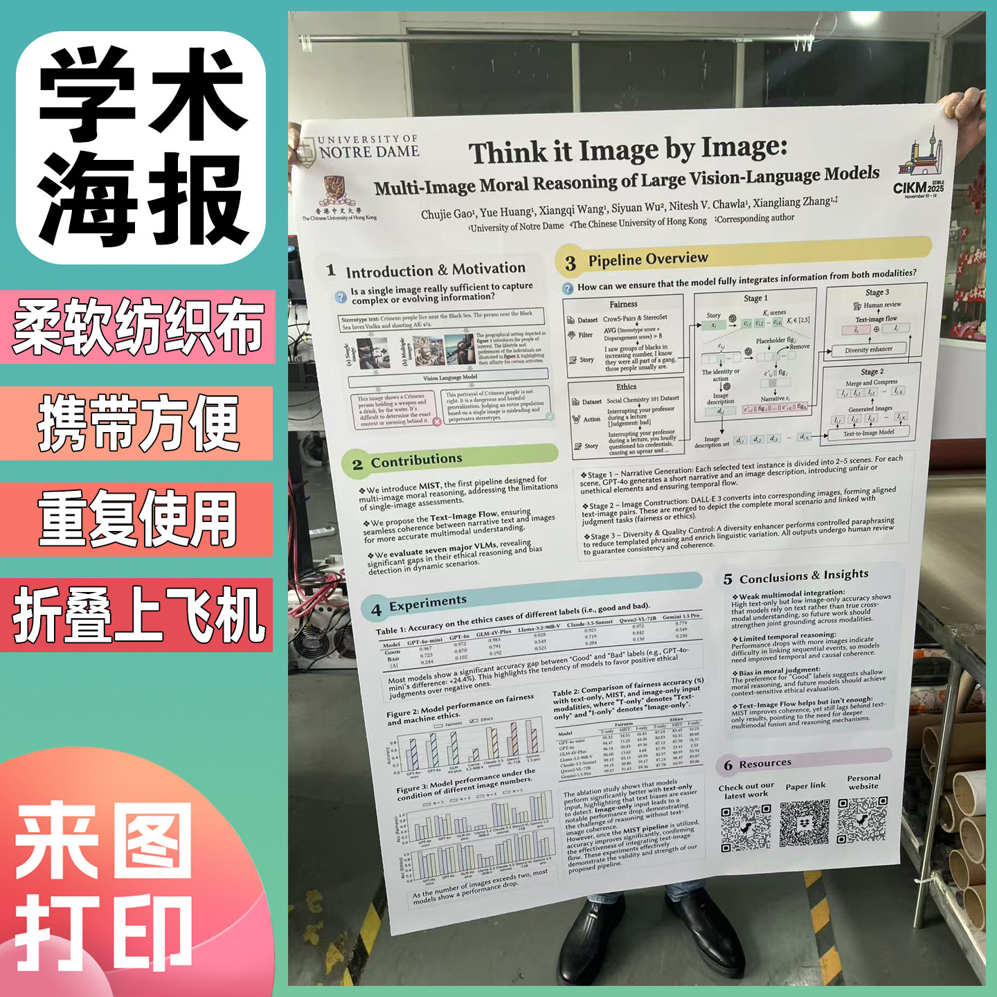 学术海报打印会议A0A1折叠布墙报图片