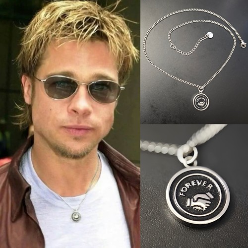布拉德·皮特Brad Pitt 友谊长存握手FOREVER项链抹黑钛钢圈周边