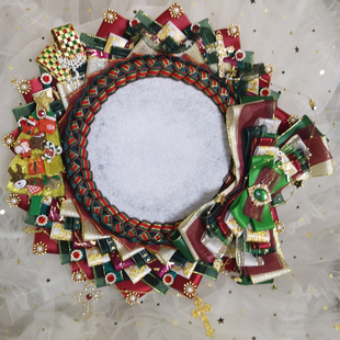 伊奈原创设计15cm超大圣诞风吧唧托徽章托挂墙展示托图片为例图