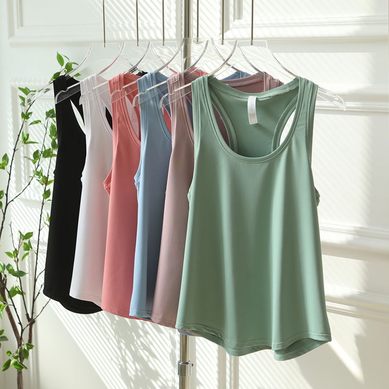 瑜伽背心女速干运动跑步健身工字背上衣无袖T恤外穿内搭宽松罩衫
