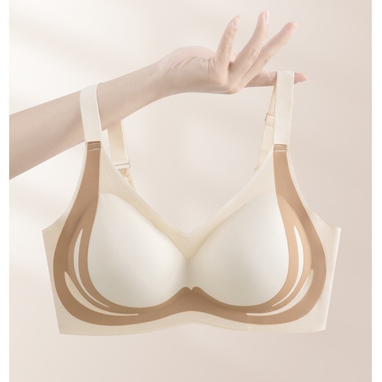 固定杯无痕聚拢文胸防下垂无钢圈收副乳调整胸罩美背抹胸内衣女