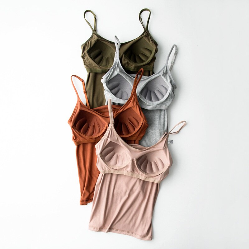 2024新品运动带胸垫吊带女健身吊带背心文胸露肚脐瑜伽服上衣性感