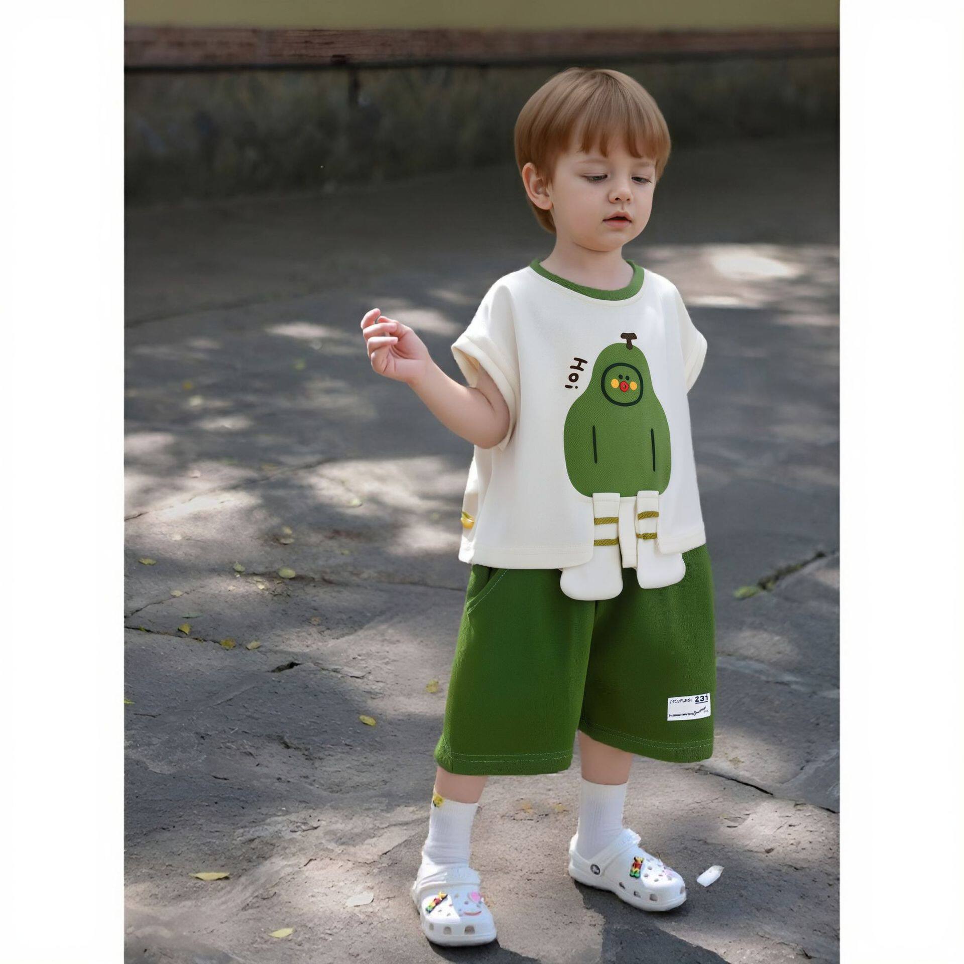 儿童无袖套装纯棉夏季新款宝宝短裤衣服男童夏装女童t恤童装批发