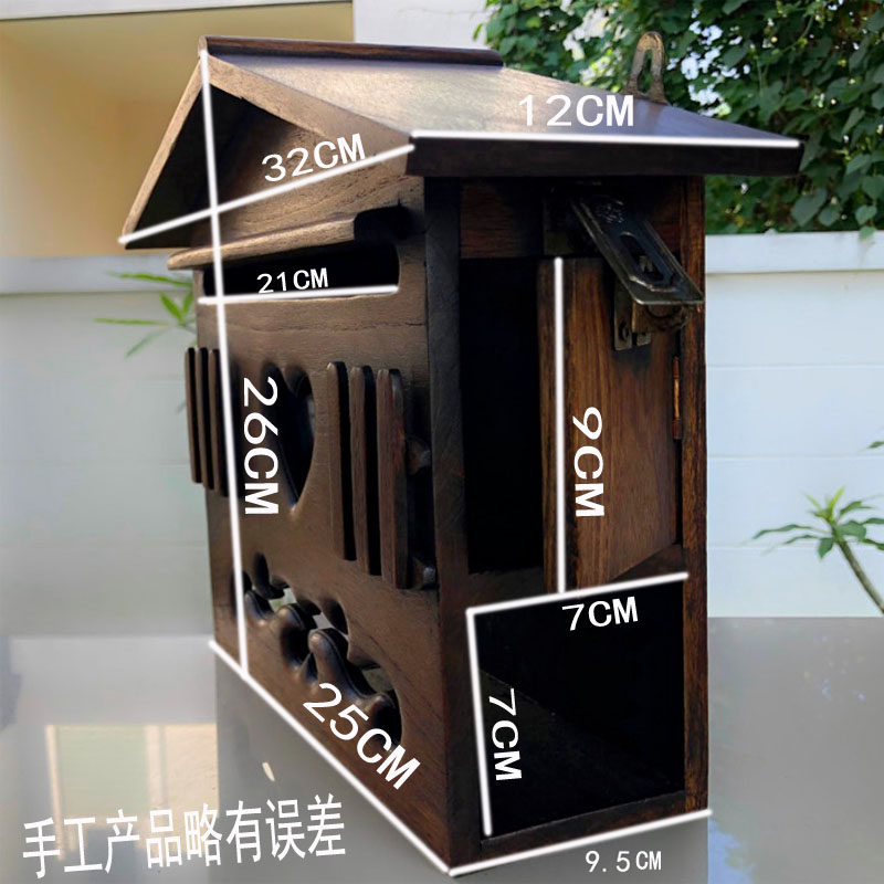 태국 빌라 단단한 나무 편지 상자 의견 보고서 상자 목가적 인 야외 벽걸이 형 방수 복고풍 기부 상자