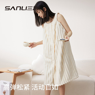 三利毛巾新款成人通用女沙滩游泳洗澡抹胸夏睡裙可穿浴巾吊带浴裙
