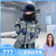 CC家CC 男大童冬季 复古拼接小熊满印羽绒服K234YRF3861