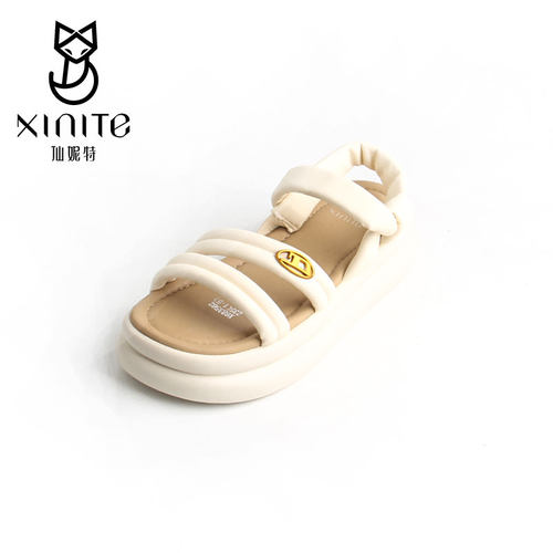 仙妮特厚底松糕底休闲凉鞋