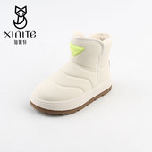 休闲棉靴 仙妮特女鞋 官方旗舰店圆头加绒保暖雪地靴时尚 X666522F