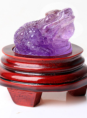 天然三足金蟾摆件时尚风工艺品