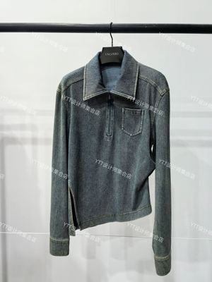 顺丰包邮 UNCODED｜2026秋冬新款不规则下摆牛仔衬衫KWLA2N006