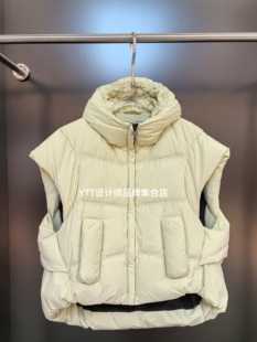 EOEZ鹅绒服2025冬季新款EZY7061羽绒马甲女短款立领背心鹅绒服