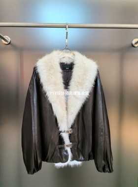 顺丰包邮 UHOT诱货2025冬季新款深咖色环保皮毛羽绒服鹅绒服外套