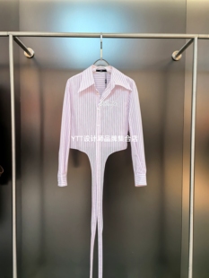 顺丰包邮 UHOT诱货2026春夏新款粉白色条纹时尚休闲显瘦条纹衬衫