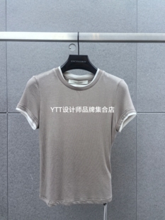 顺丰包邮 UNCODED/2026夏季新款灰色短袖T恤女修身休闲上衣