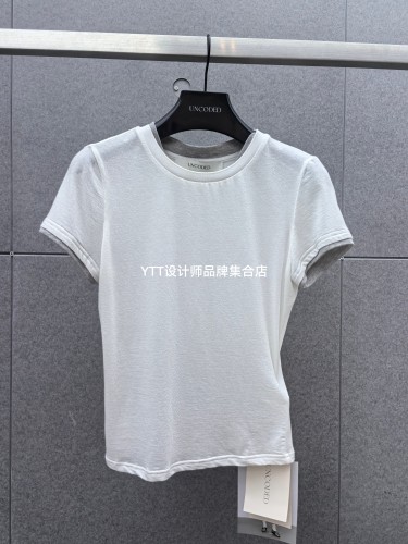 顺丰包邮 UNCODED/2026夏季新款白色短袖T恤女休闲上衣