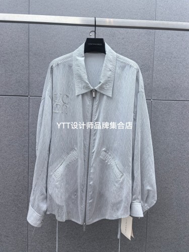 顺丰包邮 UNCODED/2026夏季新款灰蓝色双拉链宽松休闲外套女
