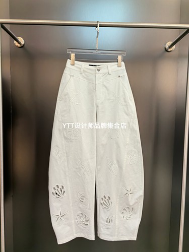 顺丰包邮 uhot诱货2026春夏新款白色高腰显瘦休闲裤镂空设计