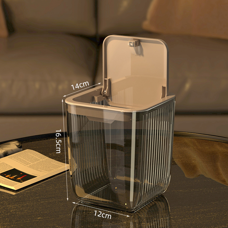 透明可视桌面垃圾桶优选PET材质