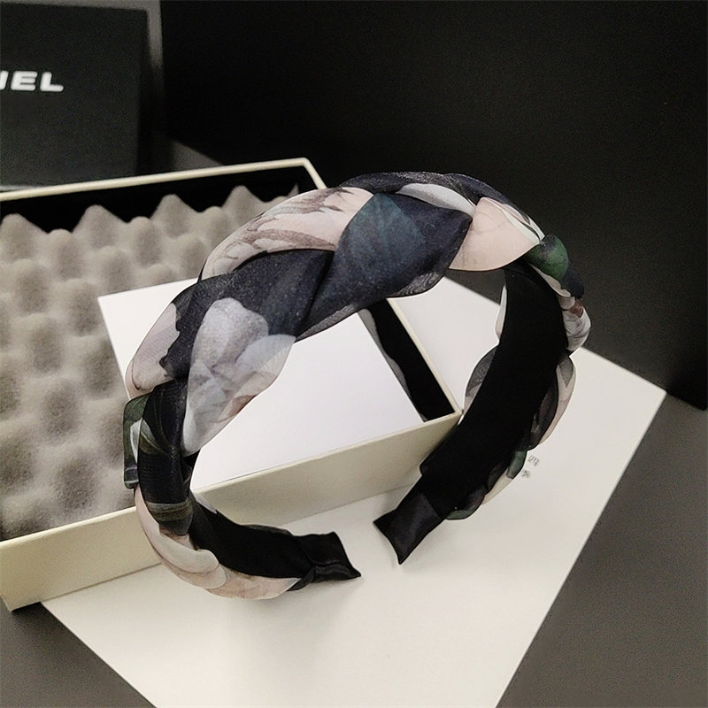 韩版小香风甜美粉色优雅发箍高颅顶网纱麻花辫头箍2022年新款发卡