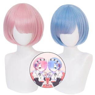 从零开始的异世界生活 拉姆 蕾姆cos假发 仿真头皮顶假毛 玫瑰网