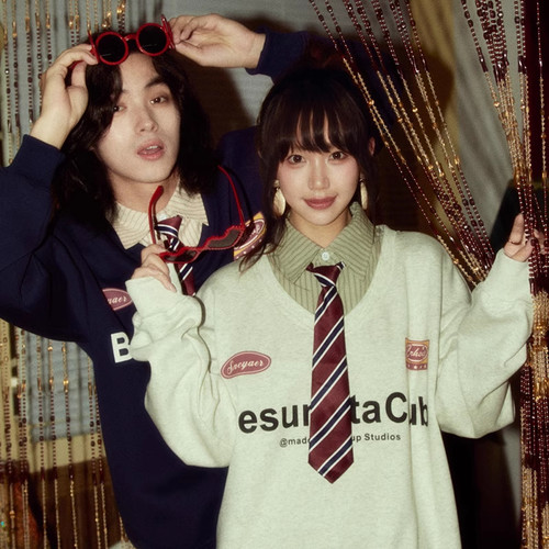 酒酿丸子ALOHA 复古港风假两件卫衣 # 绮梦轻泛浪潮 春宵犹没觉晓