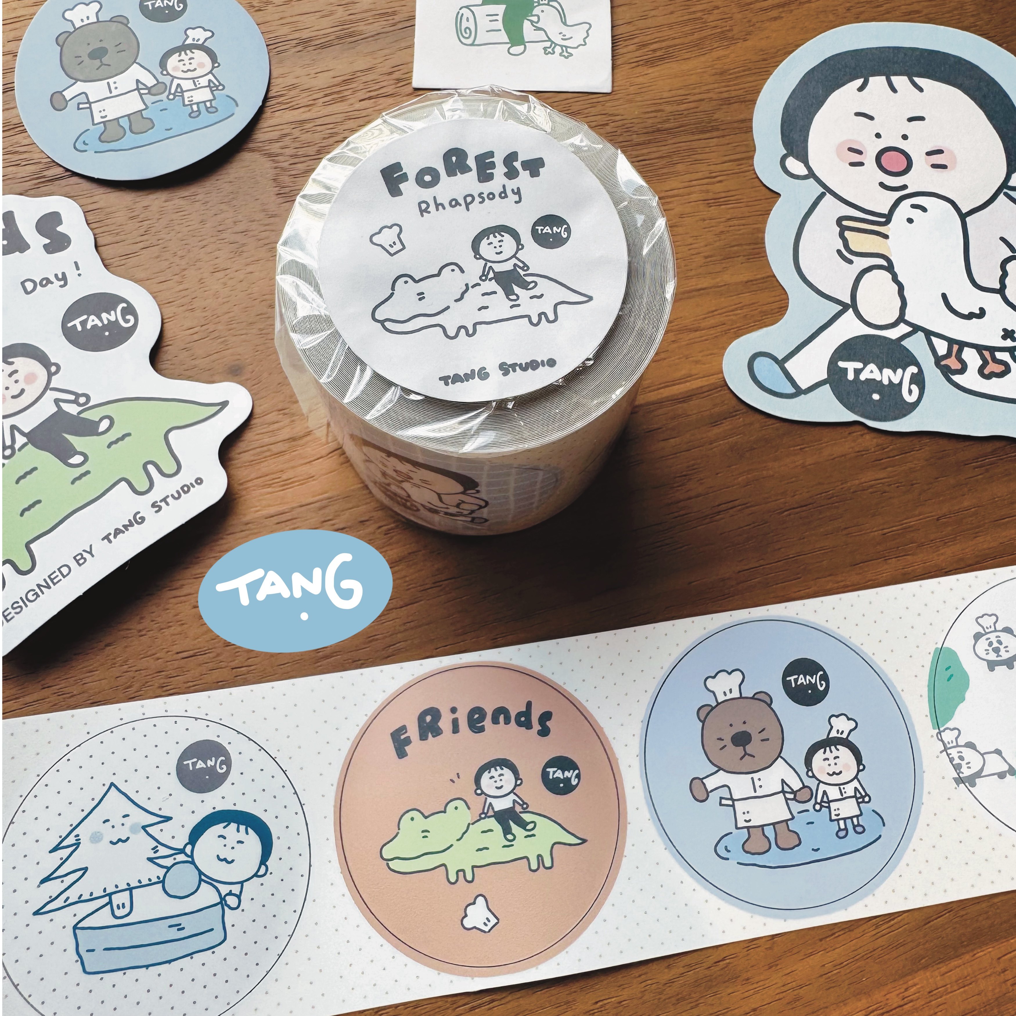 【Forest 森林系列】唐小糖可爱圆标贴纸卷 森林圆形封口贴