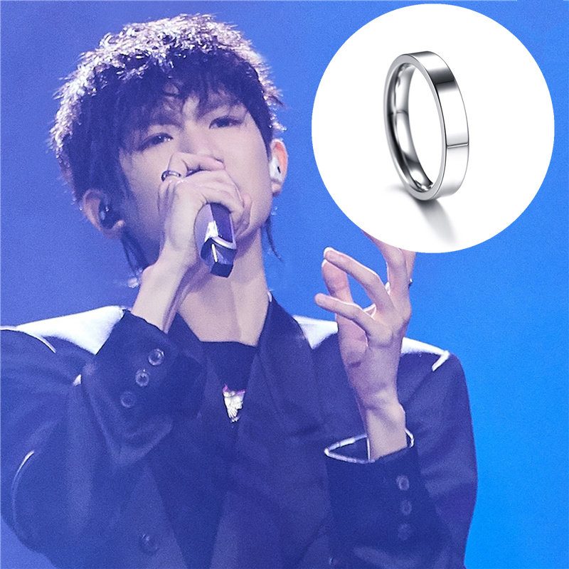 我是唱作人王源同款戒指细戒子银色显手纤细个性气质男女潮尾戒酷