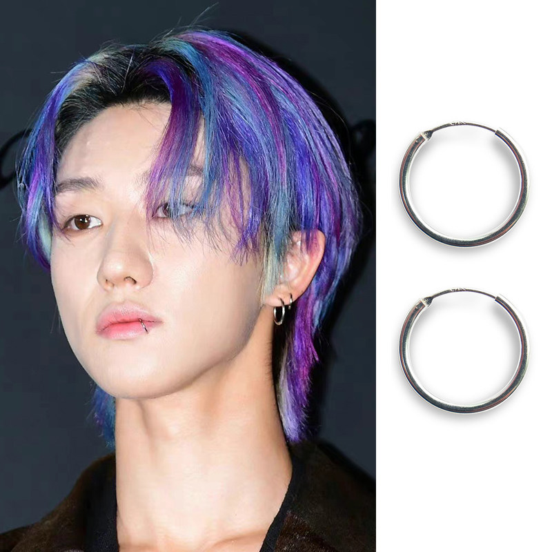 韩版纯银男徐明浩同款耳环简约潮