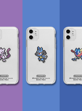 像素宝可梦幻马赛克超梦甲贺忍蛙耿鬼路卡利欧裂空座安卓全包透明手机壳78p适用17苹果14Pro15maxs12xr11se16