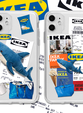 宜家ikea简约创意原创安卓透明拼贴创意网红个性软全包手机壳适用78plus15苹果13iPhone12Pro16maxs17xr78p14