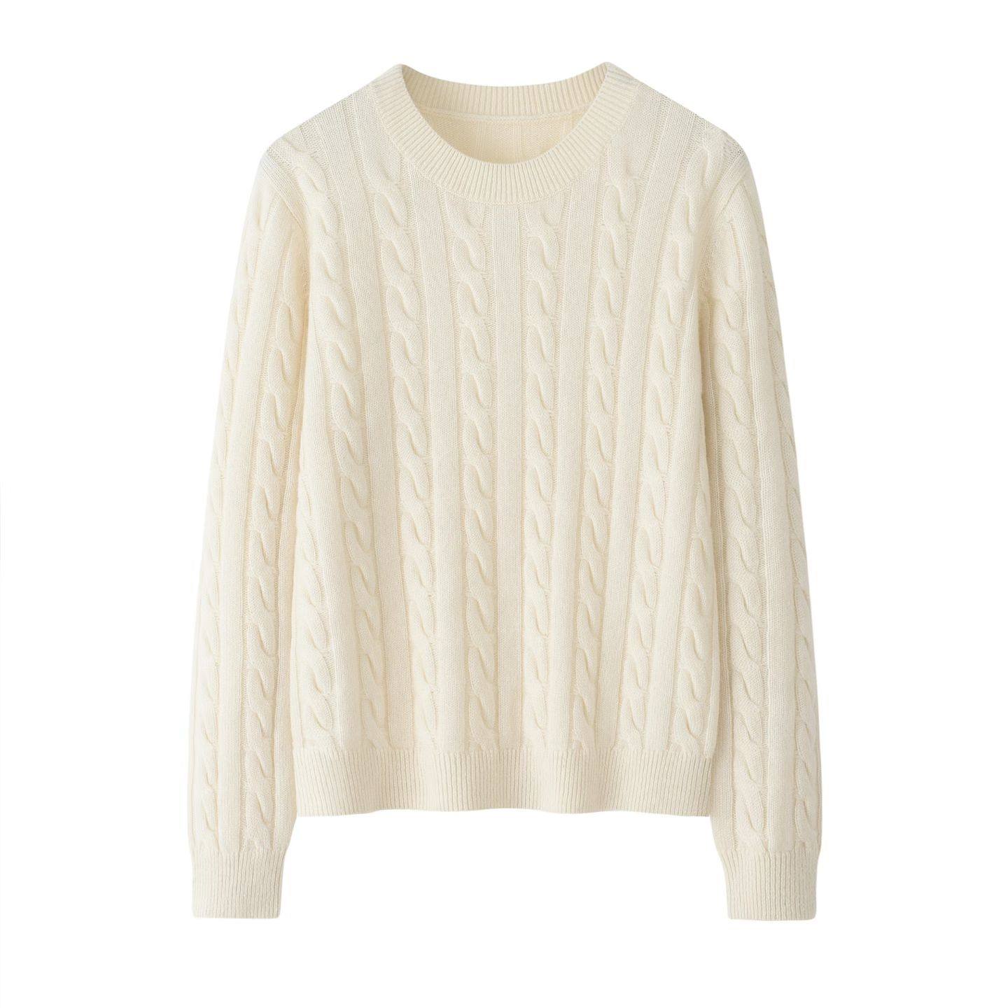 鄂尔多斯市纯山羊绒女士圆领套套经典绞花保暖针织打底毛衣,女装/女士精品,羊绒衫,淘宝优惠券,粉丝福利购,淘宝优惠卷